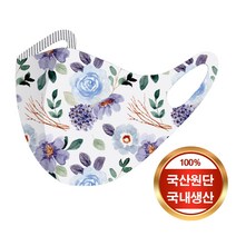 [예원콜렉션] 1+1 항균력 99.9% 빨아쓰는 면 마스크 귀안아픈 천마스크 항균마스크 꽃패턴마스크 프린팅마스크 꽃패턴3