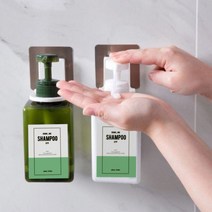 4+1 붙이는 초강력 접착식 샴푸 디스펜서 렉 바디워시 걸이 거치대 정리 후크 무타공 부착식 공중부양 접착식 손소독제 거치 샴푸통 홀더 벽고리 행거 욕실 젠다이 매직후크