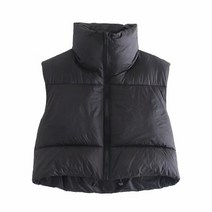 퍼피 조끼 여성 지퍼 스탠드 칼라 민소매 경량 패딩 크롭 퍼 퍼 퀼트 조끼 겨울 코트 자켓 맞춤 로고