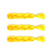 단색레게원사 블레이즈 레게머리 흑인머리 땋기붙임머리 브레이즈 크라운가발, 1개, 15-노랑색