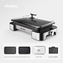 olayks 무연 비 스틱 전기 그릴, 오로라 실버 더블 디스크
