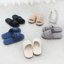 층간소음방지 워셔블 면실내화 미끄럼방지 슬리퍼 퓨어 거실화 룸슈즈 더블쿠션, 체크브라운, 1개