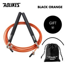rpm줄넘기 멀티줄넘기 Aolikes 1pcs 크로스 핏 스피드 점프 로프 mma 복싱을위한 전문 건너 뛰는 밧줄 휘트니스 건너 뛰기 운동 훈련 운반 가방, 검은색과 주황색, 검은색과 주황색