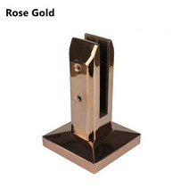 304 스테인레스 스틸 골드 큰 유리 클램프 흰색 마개 포스트 난간 계단 풀 발코니 울타리 홀더, 02 Rose Gold