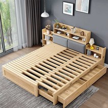 침대프레임 확장형 수납 원목 대형 사이즈 쿠션헤드, 120x217cm