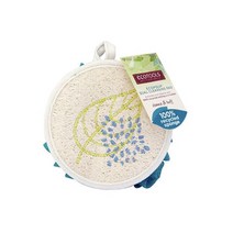 EcoTools EcoPouf 듀얼 클렌징 패드 0.09kg(0.19lbs) 천연 루파면 각질 제거, 피코크 그린