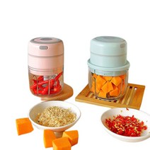 ANKRIC 멀티 전동 다지기 전동 다진마늘기 다진마늘 기계 고기 분쇄기 300ML, 분홍색의-300ML