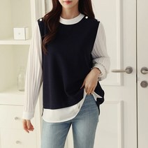 블루종 블루종 견장버튼 소매주름 블라우스_B2301BL006A