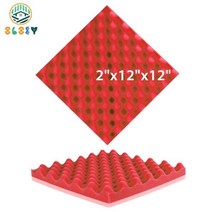 흡음판 흡음제 실내 방음벽 방음 폼 개 단열 홈 뮤직 스튜디오 에그 크레이트 패널 인테리어, 6 개, JD-Red, Medium Density