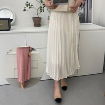 쉬폰플리츠스커트 화이트플레어스커트 아코디언스커트