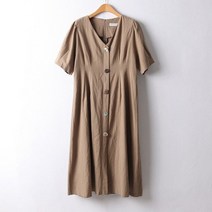 [아이우먼] 카라멜린넨롱원피스 PED460M105 빅사이즈 사이즈에서 자유로운 그녀~