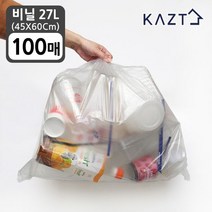 가쯔 분리수거함 쓰레기통 비닐봉투 45X60Cm 27L 100매, 단품