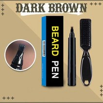 구렛나루 수염 beard filling pen kit barber pencil with brush 살롱 얼굴 털 조각 스타일링 방수 눈썹 도구 콧수염 수리 모양, 어두운 갈색