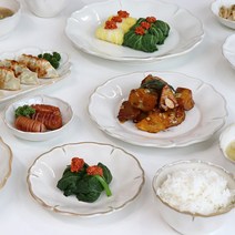 북유럽 올리브 플라워 파스타 샐러드볼 예쁜 그릇 디저트 접시 유럽풍 브런치, 2인세트(10pcs)