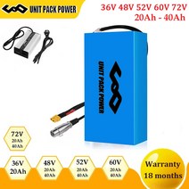 전동킥보드배터리 48V 60V 72V 40Ah Ebike 배터리 팩 52V 36V 20AH 전기 자전거 Escooter 8650 350W 500W 750W 000W 1 800W 2, CHINA, 72V40Ah 60A 0-3350W