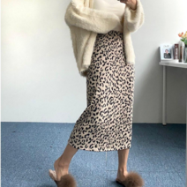 엘샾 호피 니트 스커트 레오파드 롱치마