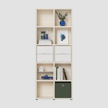 한샘 샘 책장 5단 80cm 서랍형 시공 (컬러 택1), 내추럴오크_책장/화이트_서랍 (C)