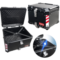 HAYA 알루미늄탑박스 45L 55L 65L 80L 100L 리어백 알미늄 리어백 대형, 65리터, 투톤실버