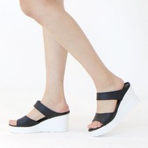 여성 통굽 키높이 웨지힐 여름 슬리퍼 샌들 위키