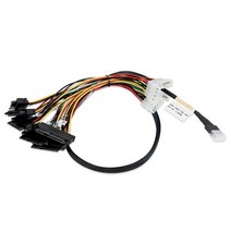 바른 CEACENT 슬림 SAS SFF8654 HBA RAID 카드용 80cm 길이 8I ~ x 대형 4P 파워라인 12G PCIe4.0 NVMe, 01 0.8 메터