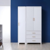 달튼 3서랍 장롱세트 도어형 1200 A타입, 무늬목