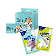 브리더랩 똑똑똑 핑거 양치티슈 30매 X 2개 + 브리더랩 럭키 덴탈츄 조인트 아이브리트 100g X 2개 강아지 양치세트, 양치티슈 60매 + 혼합 100g X 2개