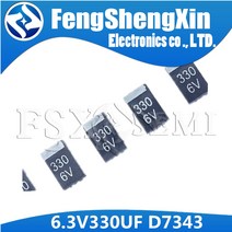 캐퍼시터 SMD 63V 330UF 6V 탄탈럼 커패시터 ESR 4TPB330M 7343 OE128 OE907 08 대체 로트당 20 개