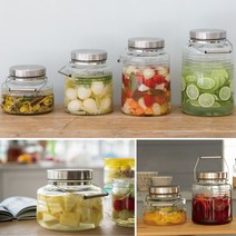 이시즈카 저장병 유리용기 매실병 담금주병 과일청 이시쥬카 유리병 -5size, 03_3L