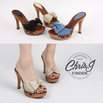 [크리스제이] 11센티 여성 리본힐슬리퍼 가보시슬리퍼 AR4150a