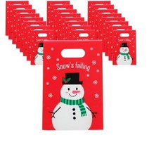 스노우맨 손잡이형 포장봉투, 1개, 25개입