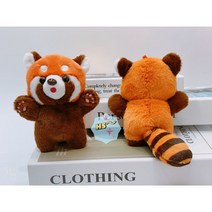 레서 판다 인형 리얼 래서 팬더 귀여운 그란데에버랜드 봉제인형 팬더 동물 선물 귀여운 애착 봉제 그란데, 1.주황색
