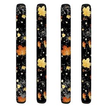 Dremagia Fallen Leaves 4피스 냉장고 도어 핸들 커버 주방 가전 장갑 미끄럼 방지 보호 핸들 랩 핸들 천 냉장고 전자레인지