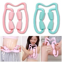 종아리마사지롤러 다리 허벅지 뱃살 팔뚝살 종아리알 옆구리살 스트레칭 기구 레그릴렉서 뺴는법 소도구 마사지롤러 종아리롤러 뱃살롤러 홈트기구 홈트레이닝 가정용 지압 마사지기, 옵션1) 핑크, 상세페이지 참조