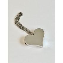 휴대용 호신 경보기 여성 키링 하트 경보벨 휘슬 긴급 비상 사이렌, 실버, 1개