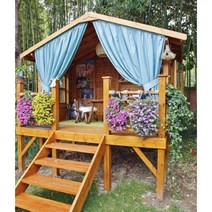 부식 방지 목재 조립 정원 통나무 집 이동식 목조 주택 야외 어린이 트리 하우스 빌라 홈스테이 파빌리온 통나무 집, 플랫폼을 포함하여 길이 1800 폭 2000