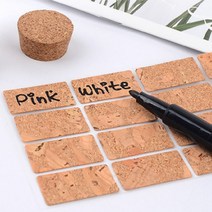 황색 나무색 코르크 예쁜 라벨 스티커 견출지, 제품선택, 정사각 30mm - 24P