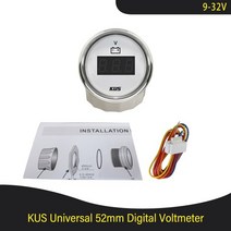 차량용 시거잭 USB 전압계 전류계 전압 측정기 쿠스 2quot 선박용 배터리 게이지, 12v 24v-ws
