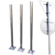 강관전주 통신주 가로등암대 교통표지판용 아연도금, 76X2500 플랜지