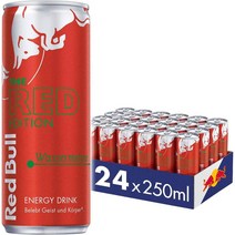 Red Bull 레드불스 에너지 드링크 제로 슈거 바세르멜론 레드 에디션 250ml 24개, 1개, 상세설명참조