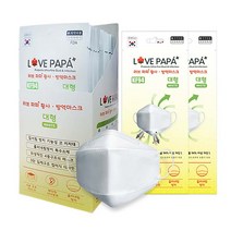 러브파파 마스크 KF94 국산 일회용마스크 황사방역 숨쉬기편한 대형, 대형-100매