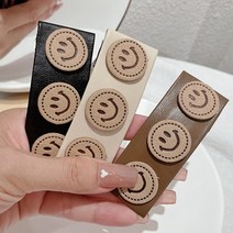 가죽 스마일포인트 사각 헤어핀 3컬러 앞머리 옆머리용 머리핀 제니핀 아이유 연예인