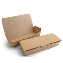 일회용 핫도그 용기 케이스 대 종이 도시락 크라프트 트레이 김밥 만두, 꼬마도시락(SL-LB15oz_800개)