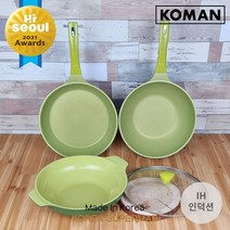 [1+1] 코맨 올리브그린 IH 프라이팬 궁중팬 양수웍 28cm 20cm 교차선택, 01. 코맨 올리브그린 IH 프라이팬 28cm, 02. 코맨 올리브그린 IH 궁중팬 28cm