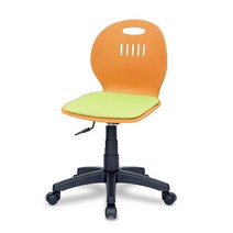 체어포커스 히든스터디 RTP 패드형 패브릭 회전의자 오렌지바디, 그린
