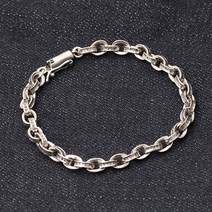 925실버 6mm 페이퍼 체인 팔찌