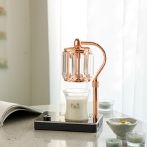 캔들백화점 깔끔한 크리스탈 캔들워머 로즈골드블랙 + 소이 캔들 150g 세트, 라벤더, 1세트