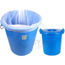 리빙플랜 만능용기 파란통 대형플라스틱통, 이동카트75L