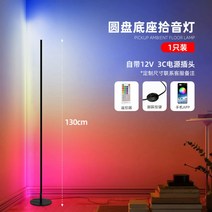 밝기 조절 코너 플로어 램프 6cm 스탠드투야 스마트 RGB LED 무드 조명침실 북, (디스크 베이스 픽업) 1.3m-1개입