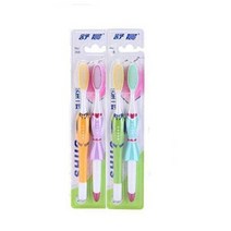 작은헤드칫솔 소두 소프트 털 홈 룩 칫솔커버 커플 마카롱 보리 짚 3839482088, 웰트 커플 4개 포장 칫솔 _허브 맛 치약 1개