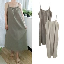 핑크홀릭 모드 데일리 린넨 끈나시 민소매 슬리브리스 롱원피스